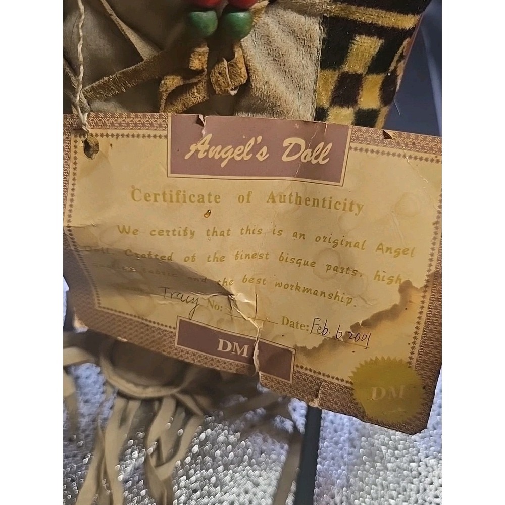 Vintage Porcelain Native American Angels Doll Swaddled On Sled  "Used" - Picture 3 of 7